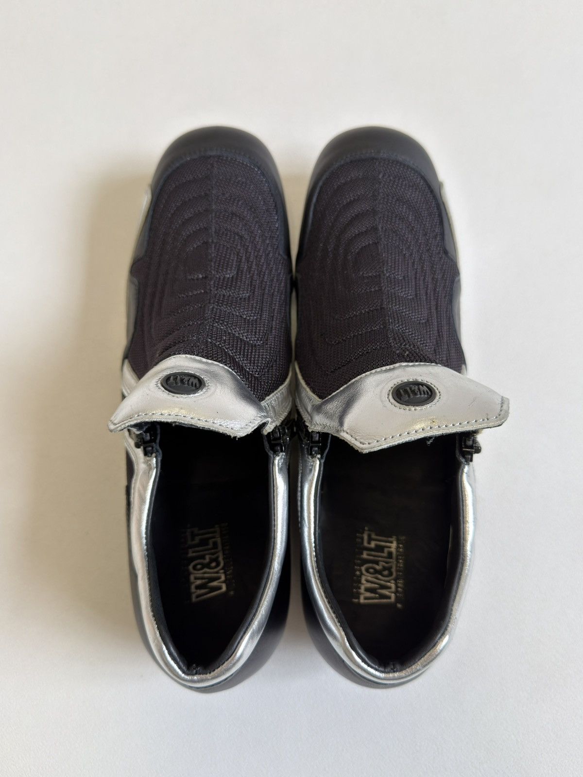 Walter Van Beirendonck 1990s Black/Silver Moto Tech Sneakers Size US 10 / EU 43 - 16 Thumbnail