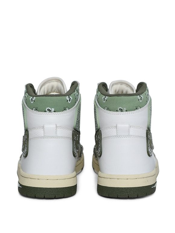 Amiri o1gr1nt1024 Bandana Skel Hi-Top Sneakers in White/Olive Size US 7 / EU 40 - 2 Thumbnail