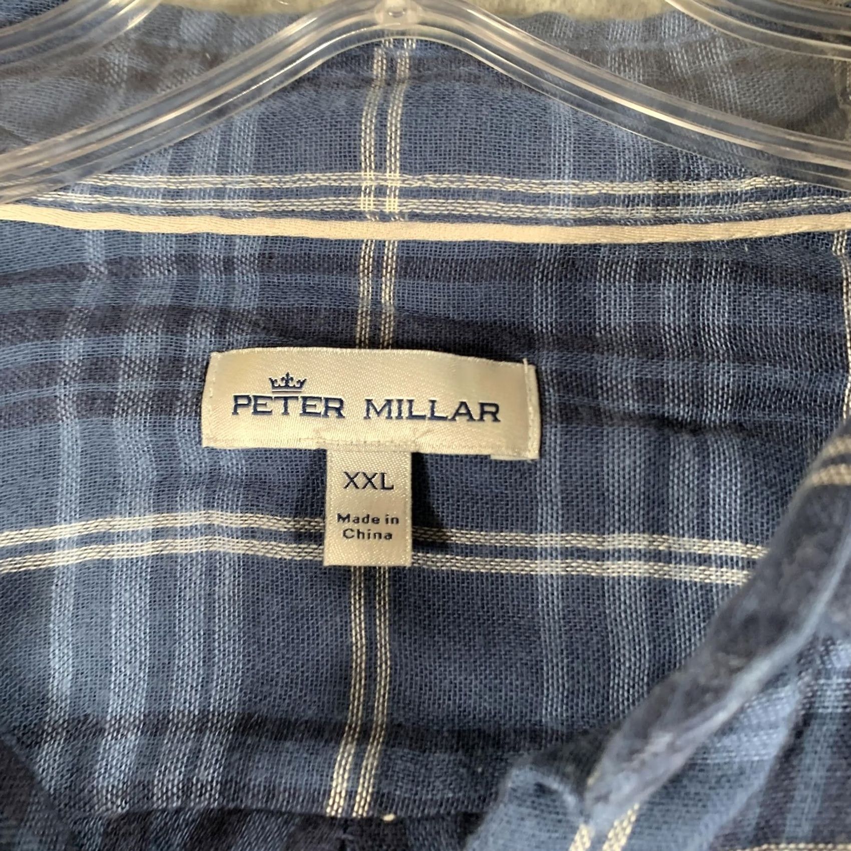 Peter Millar Peter Millar Shirt Mens 2XL Blue Plaid Long Sleeve Button Front Cotton Casual Size US XXL / EU 58 / 5 - 5 Thumbnail