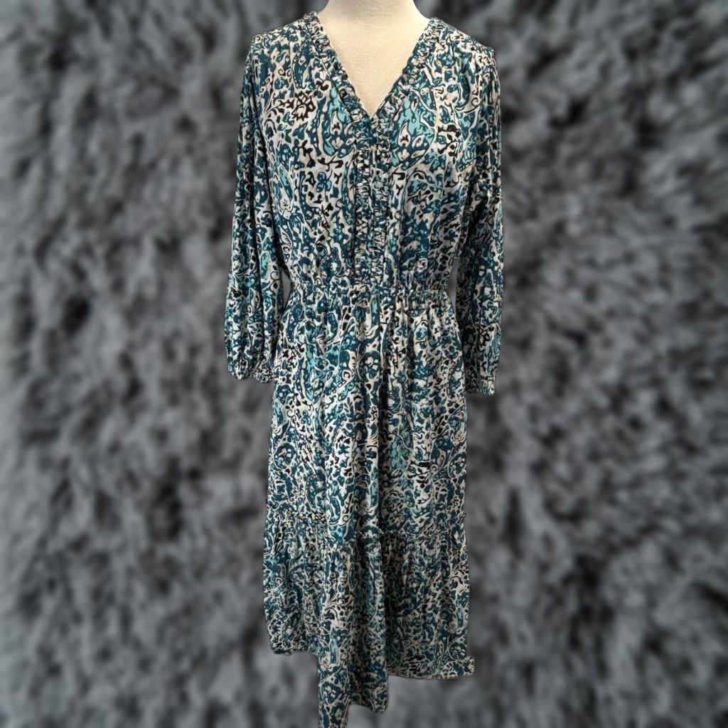 Vintage NEW! Chico’s Self Braid Paisley Midi Dress Sz 2 US 12 Women’s Turquoise Tiered Size XL / US 12-14 / IT 48-50 - 1 Thumbnail