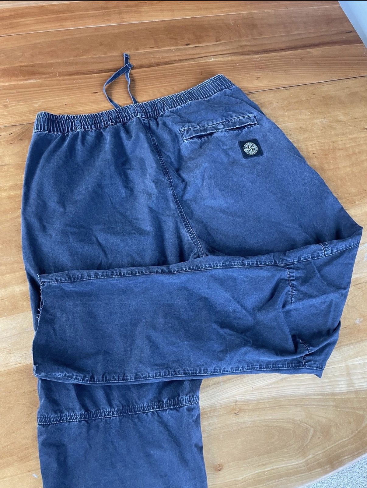 Stone Island Stone Island Navy Cotton Drawstring Pants CompassPatchSize32 Size US 32 / EU 48 - 6 Thumbnail
