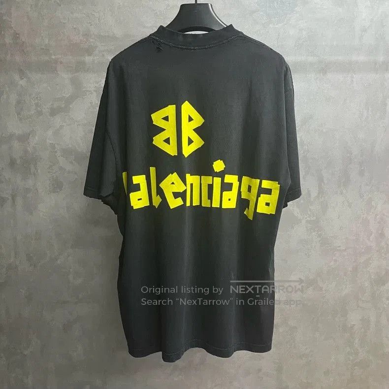 Balenciaga Balenciaga Gray Logo Print Short Sleeve T-shirt. Size US S / EU 44-46 / 1 - 5 Thumbnail