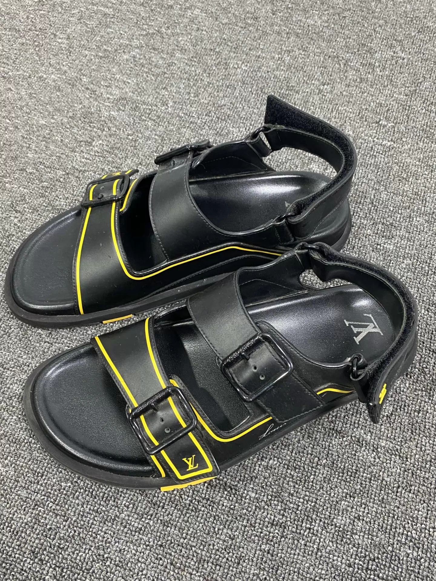 Louis Vuitton LV Trainer Slippers Black & Yellow Size 42 Size US 9 / EU 42 - 1 Thumbnail