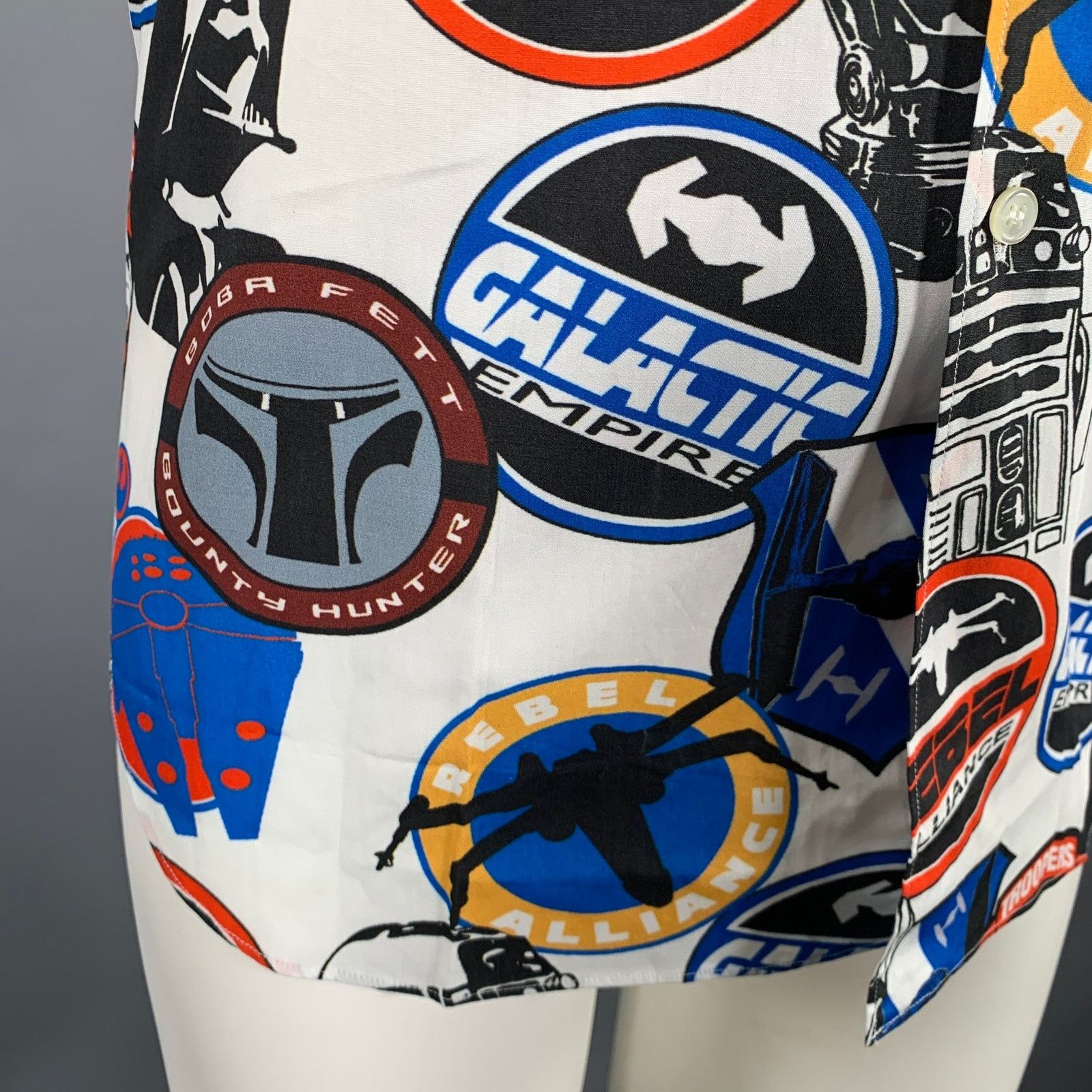 Comme des Garcons SHIRT M Star Wars White Multi Color Print Cotton Long Sleeve Shirt Size US M / EU 48-50 / 2 - 3 Thumbnail