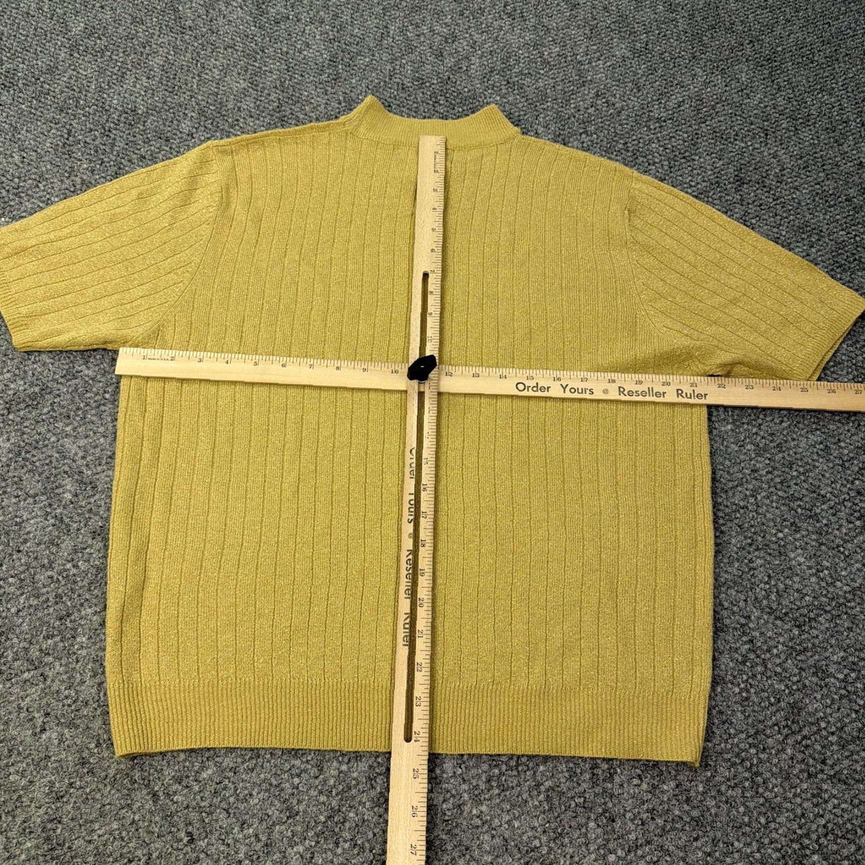 Vintage VINTAGE Sag Harbor Sweater Womens L Gold Mock Neck Short Sleeve Pullover Knit Solid Size L / US 10 / IT 46 - 7 Thumbnail