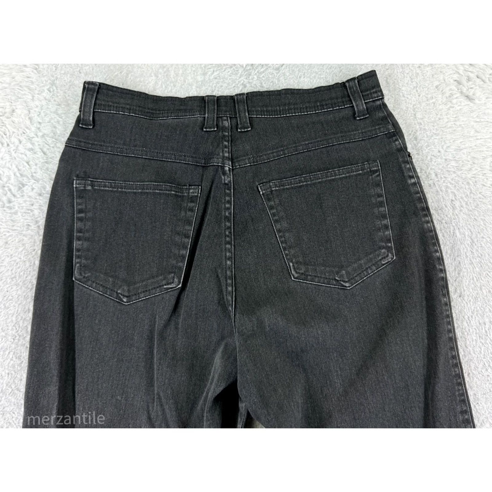 Bill Blass Bill Blass Jeans Women 6 Black Denim Tapered High Rise 5-Pocket Cotton Blend Stretch Floral Classic Designer Womens Size 28" / US 6 / IT 42 - 3 Thumbnail