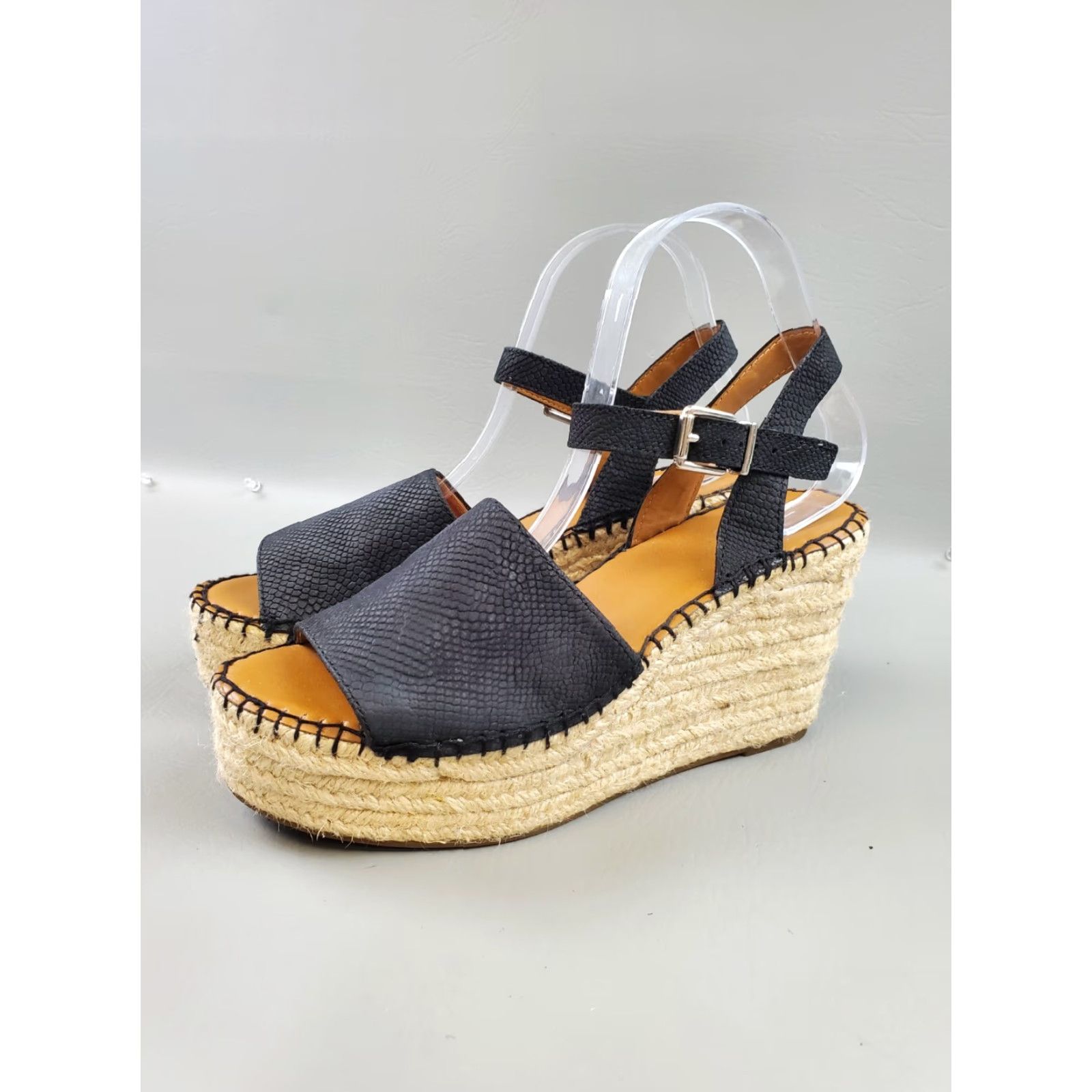 Franco Sarto Franco Sarto Takara Wedge Platform Sandals Women's Size 8.5 Black Snake Print Sandals Platform Wedge Ankle Strap Black Snake Print Size US 9 / IT 39 - 2 Thumbnail