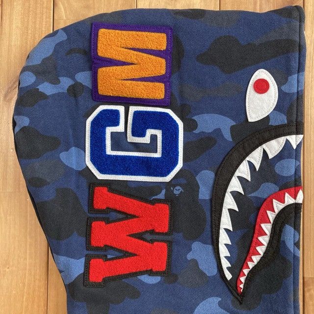 Bape BAPE Blue Camo x Navy shark full zip hoodie a bathing ape Size US M / EU 48-50 / 2 - 5 Thumbnail
