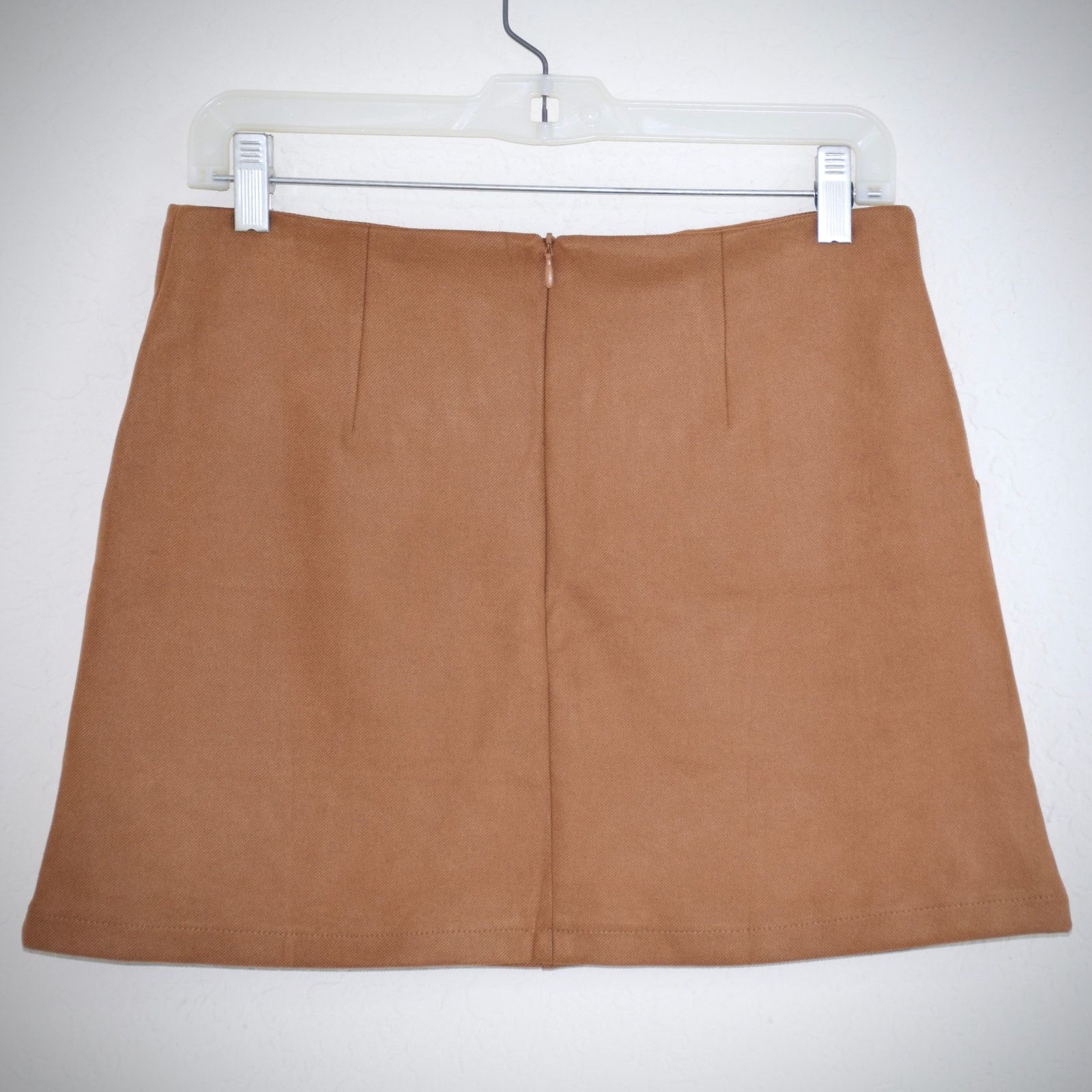 Zara Zara Brown Mini Skirt Retro A-line Front Pockets Size M Size 29" - 4 Thumbnail