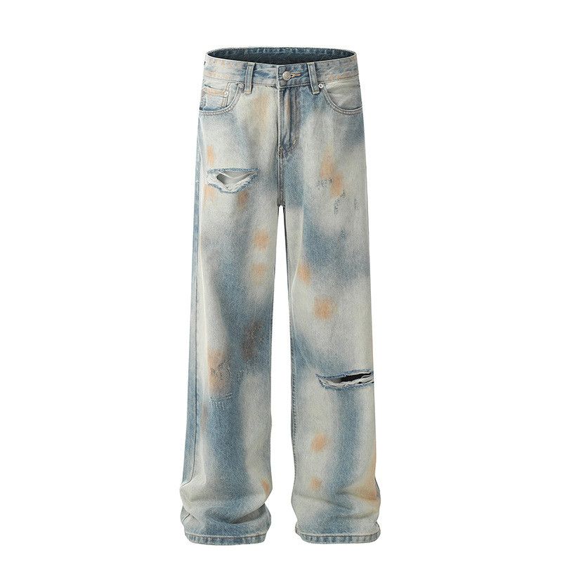 American men's Vibe retro loose ripped jeans