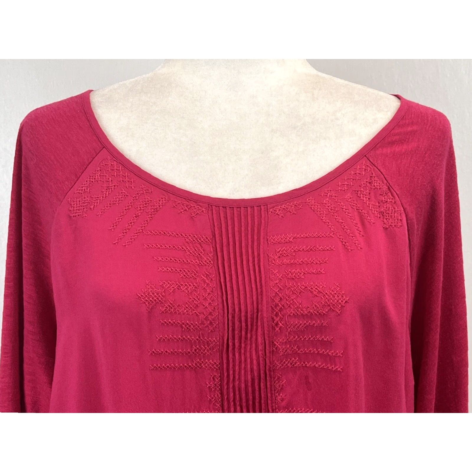 Vintage VINTAGE Chico’s Embroidered Peasant Tunic Shirt Women XL Pink 3/4 Sleeve Loose Casual 90s Theme Size XL / US 12-14 / IT 48-50 - 5 Thumbnail
