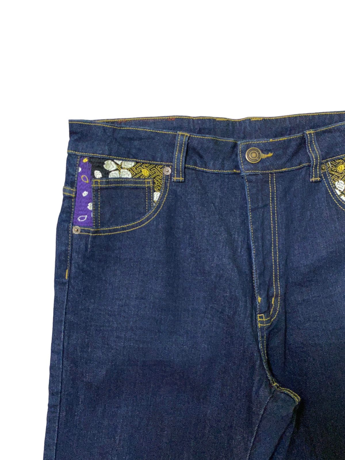 Japanese Brand Vintage THE JAPAN TRADITION Sakura Floral Embroidered Denim Size US 32 / EU 48 - 4 Thumbnail