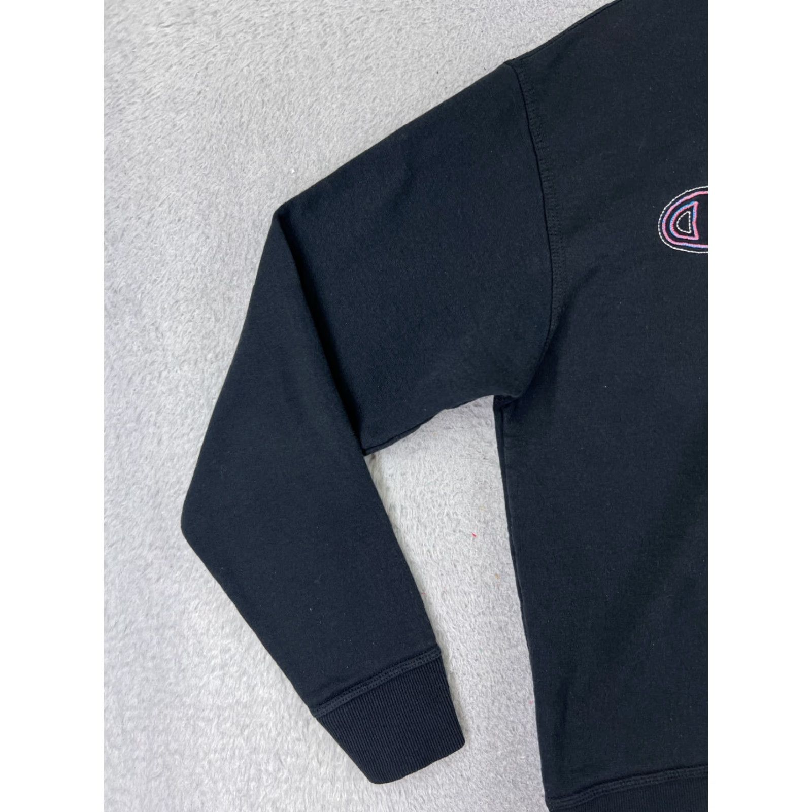 Champion Champion Sweater Adult Medium Black Spellout Cotton Blend Crew Neck Pullover Size US M / EU 48-50 / 2 - 3 Thumbnail