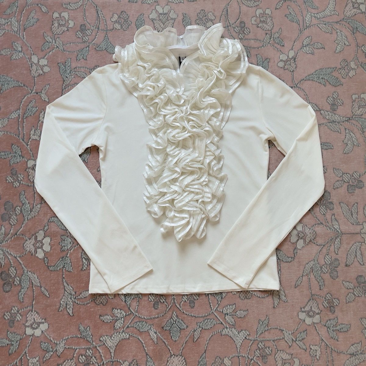 Other Vintage Y2K Off White Ruffle Blouse (S–L) Size L / US 10 / IT 46 - 8 Thumbnail