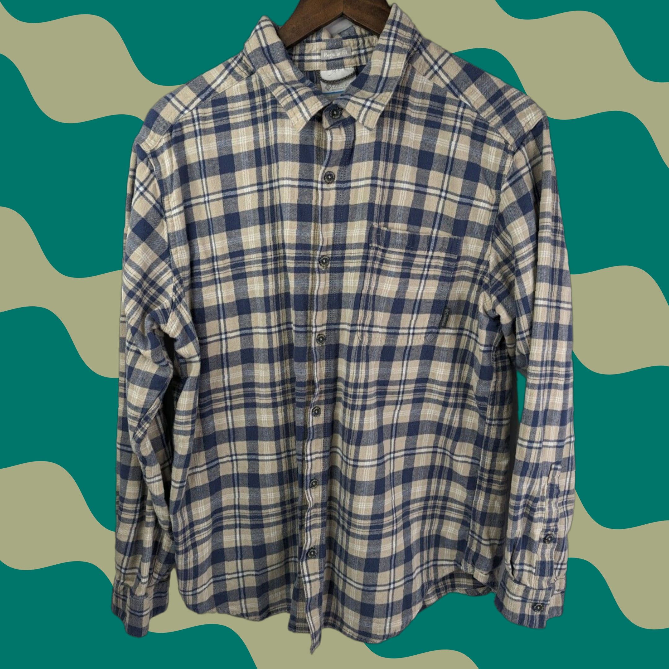 Vintage Columbia Shirt Men L Blue Plaid Flannel Button-Up Long Sleeve Casual Outdoor Vintage: No Size US L / EU 52-54 / 3 - 1 Thumbnail