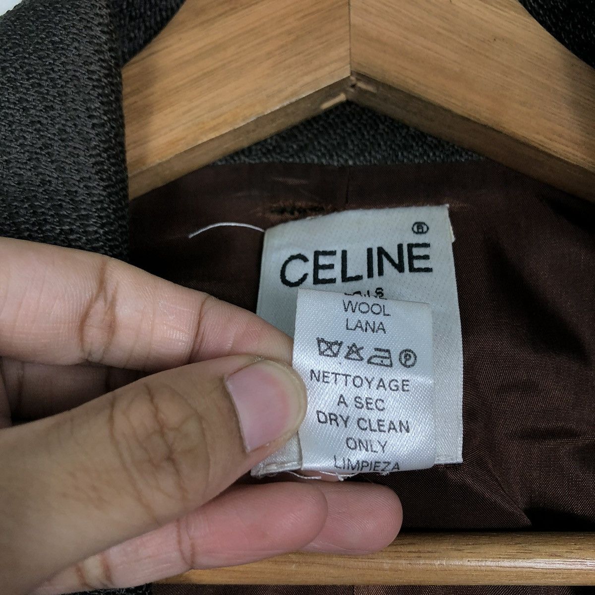Celine 🔥RICH GREY HERRINGBONE DOUBLE BREAST CELINE PARIS Size S / US 4 / IT 40 - 19 Thumbnail
