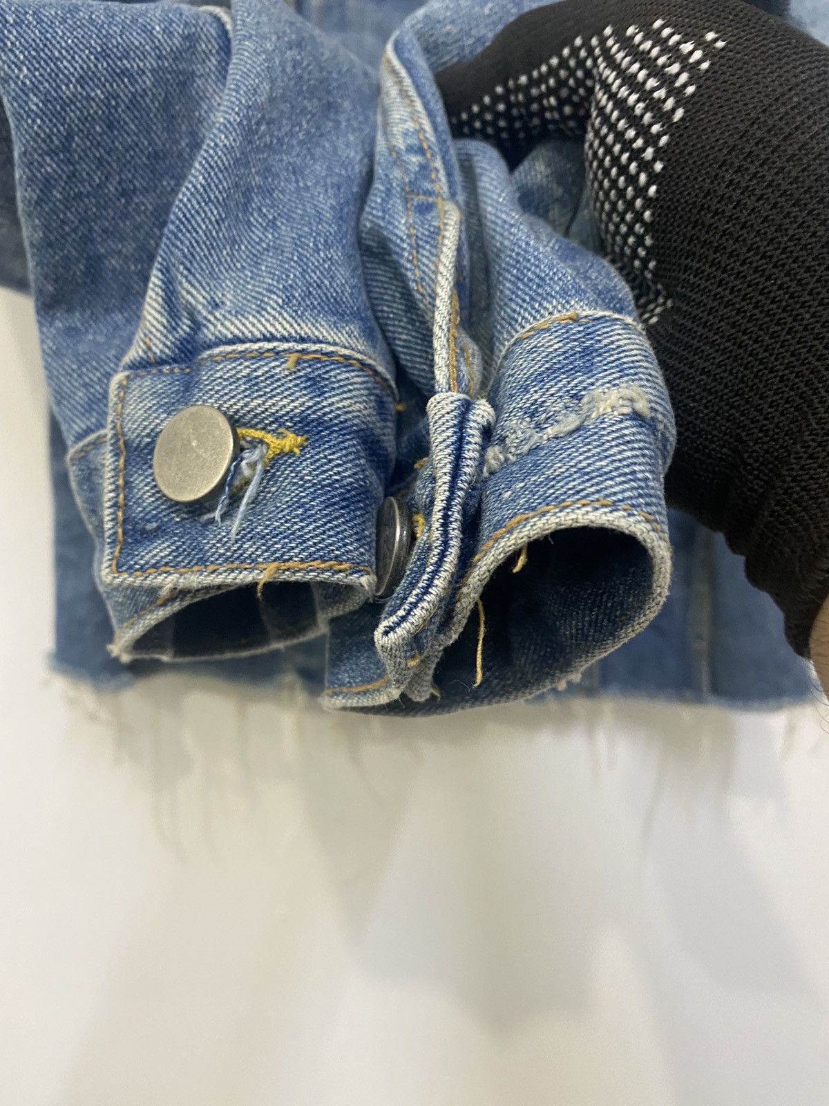 Japanese Brand × Vintage Button up denim rock punk distress crop tank design Size ONE SIZE - 9 Thumbnail