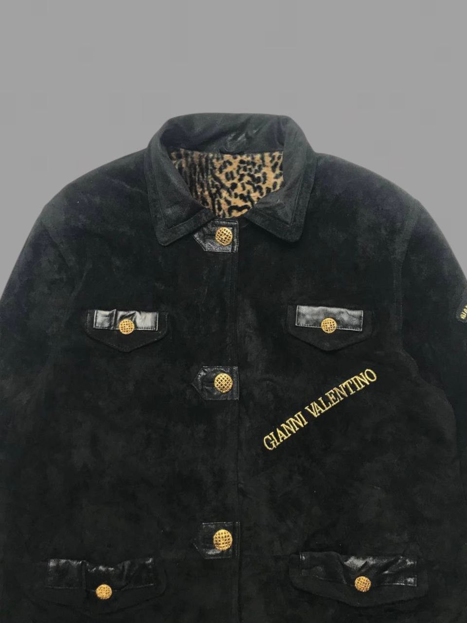 Gianni Valentino × Leather × Valentino Gianni Valentino Leopard Lined Pigskin Suede Coat Size ONE SIZE - 6 Thumbnail