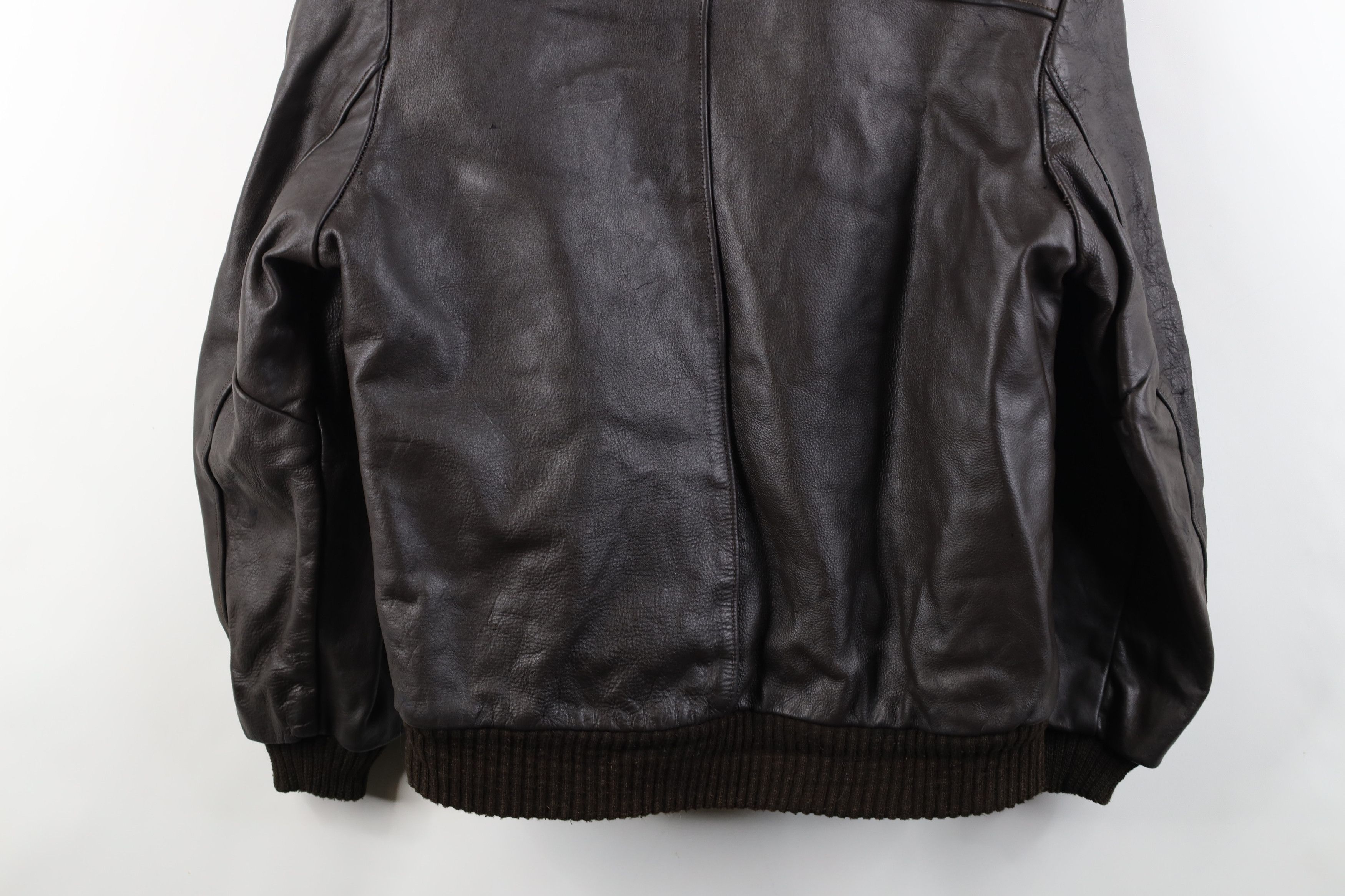 Vintage Vintage 70s Streetwear Leather Flight Bomber Jacket Brown US Size US XL / EU 56 / 4 - 15 Thumbnail