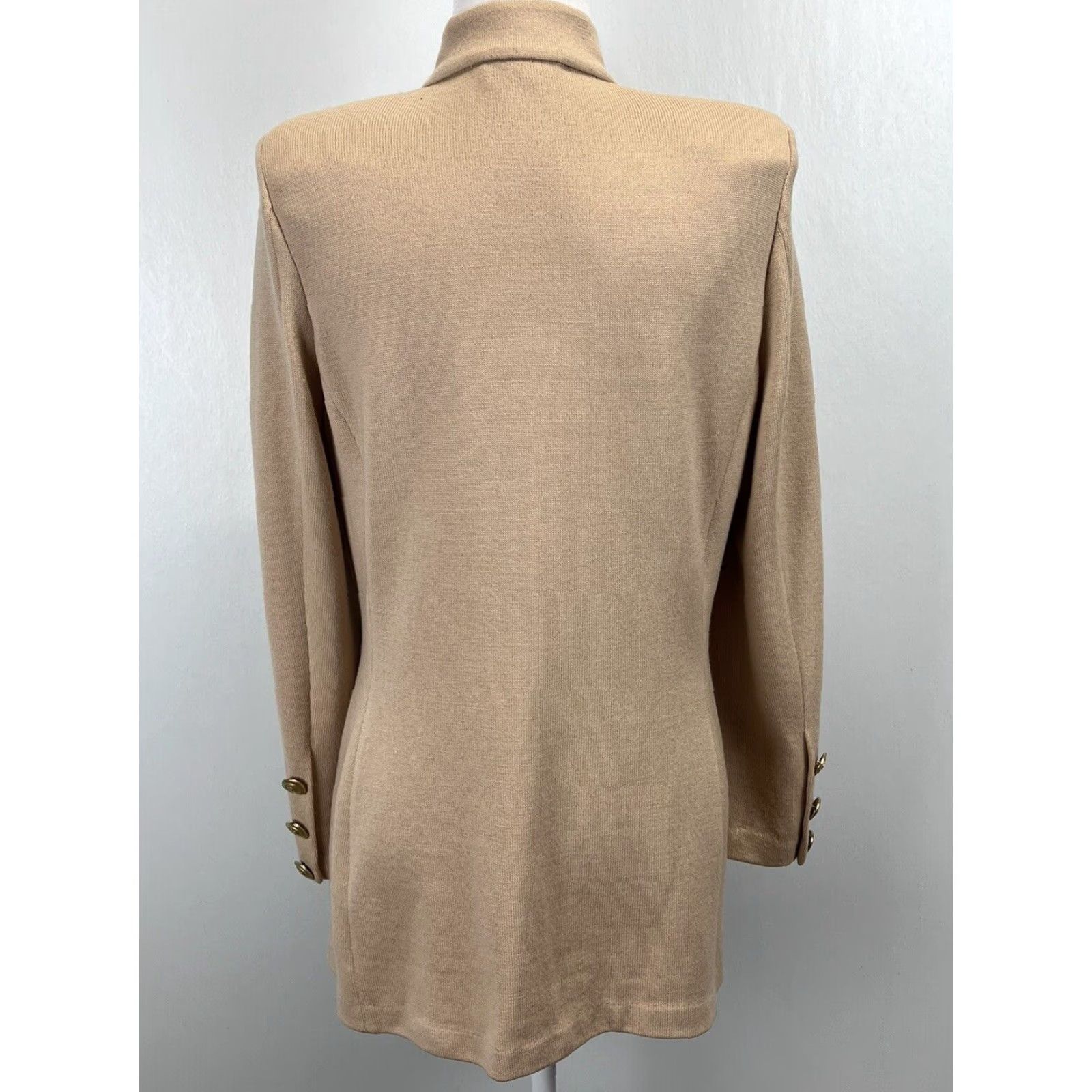 St. John VINTAGE St. John Collection Knit Cardigan Sweater Sz 10 Tan Long Sleeve Womens Size L / US 10 / IT 46 - 3 Thumbnail