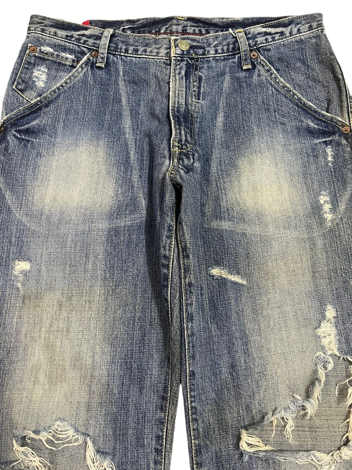 Blue Blue Japan Vintage Japanese Blue Way Bleached Distressed Baggy Jeans Size US 32 / EU 48 - 3 Thumbnail