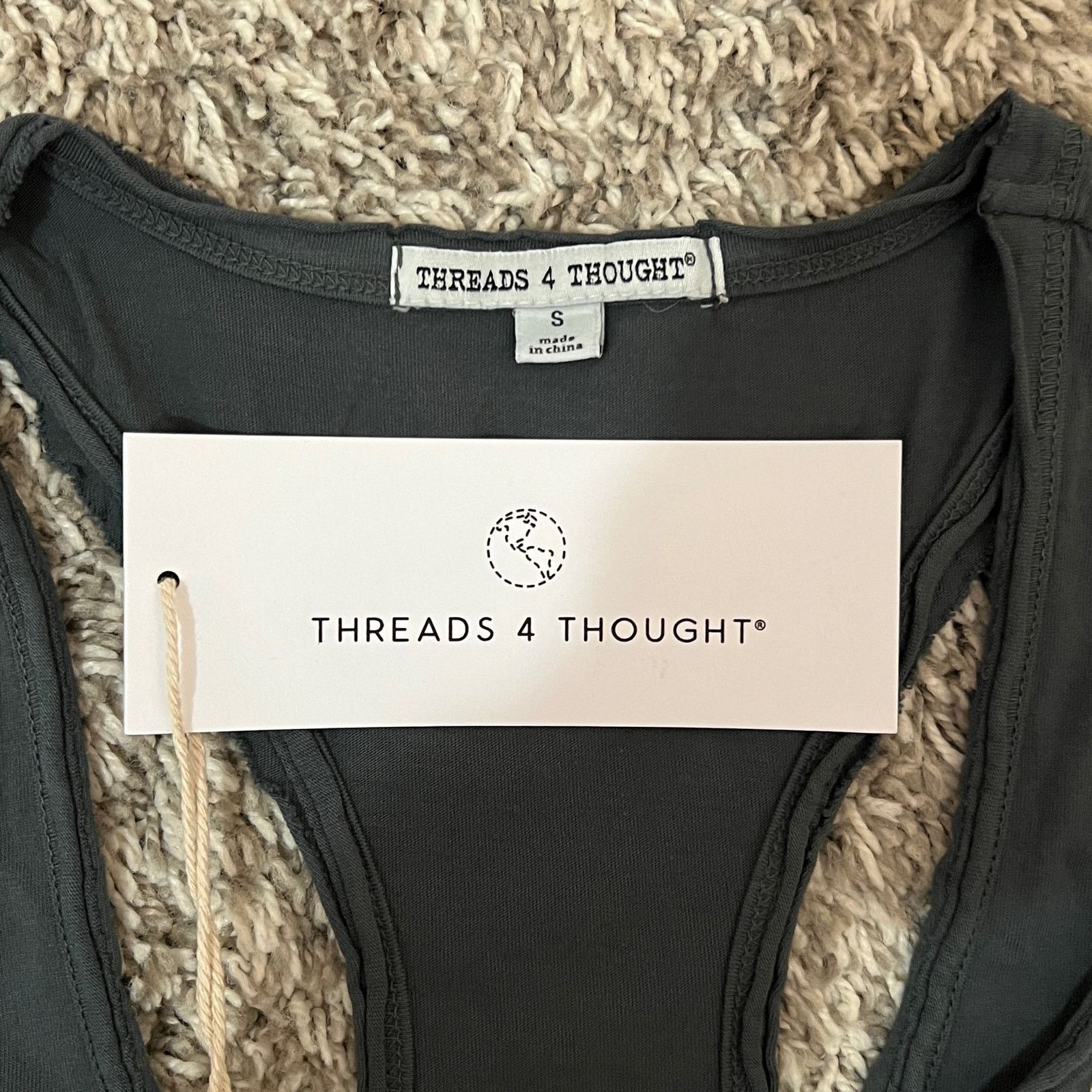 Threads 4 Thought T4T Namaste Tank - Racerback Raw Edge Soft Organic Cotton Size S / US 4 / IT 40 - 6 Thumbnail