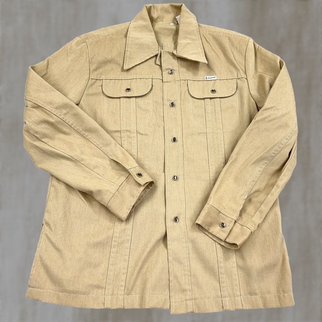 Vintage Sedgefield Shirt Men Large Tan Brown Pearl Snap Western 79s 80s Usa, Men's