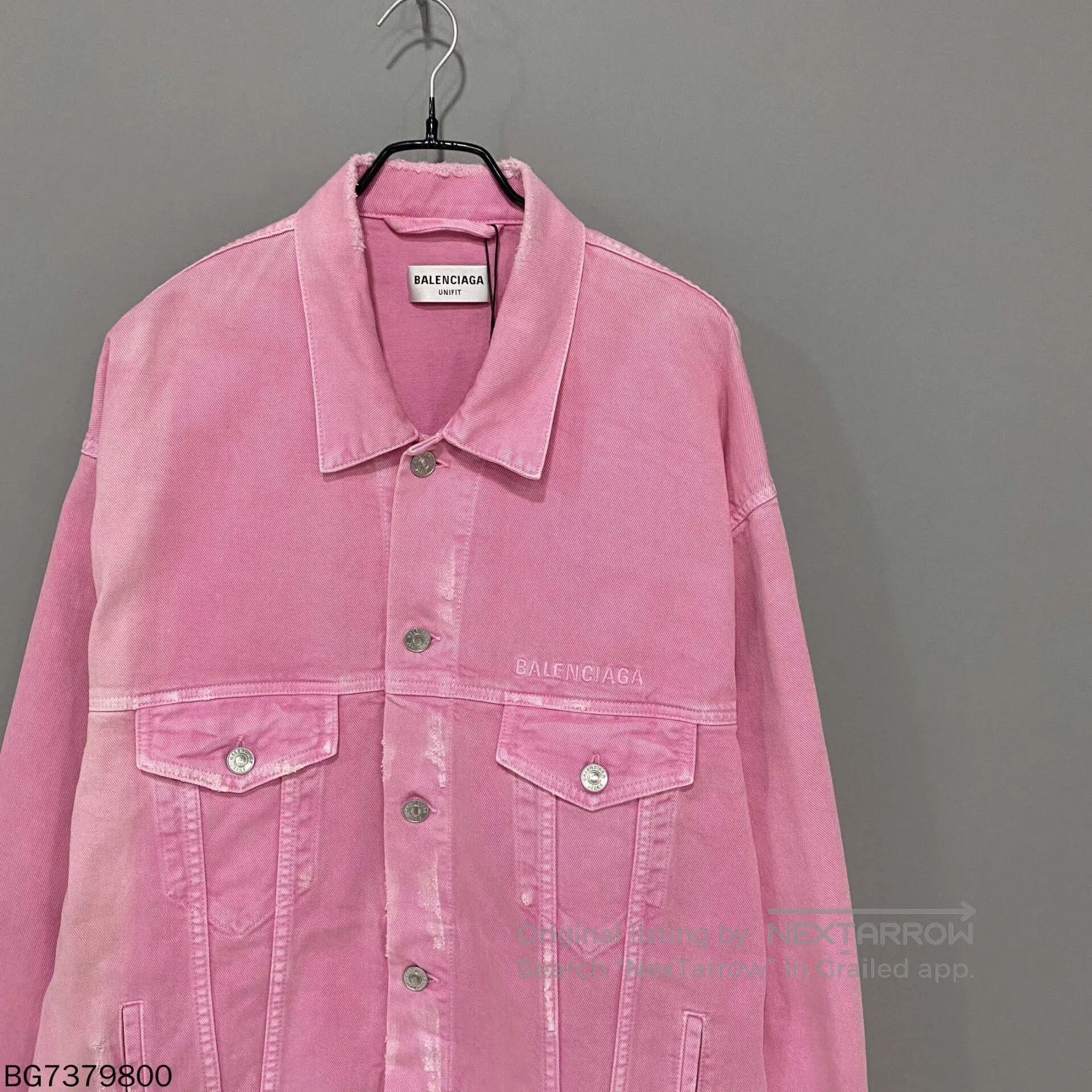 Balenciaga Balenciaga Pink Washed Denim Jacket. Size US M / EU 48-50 / 2 - 5 Thumbnail