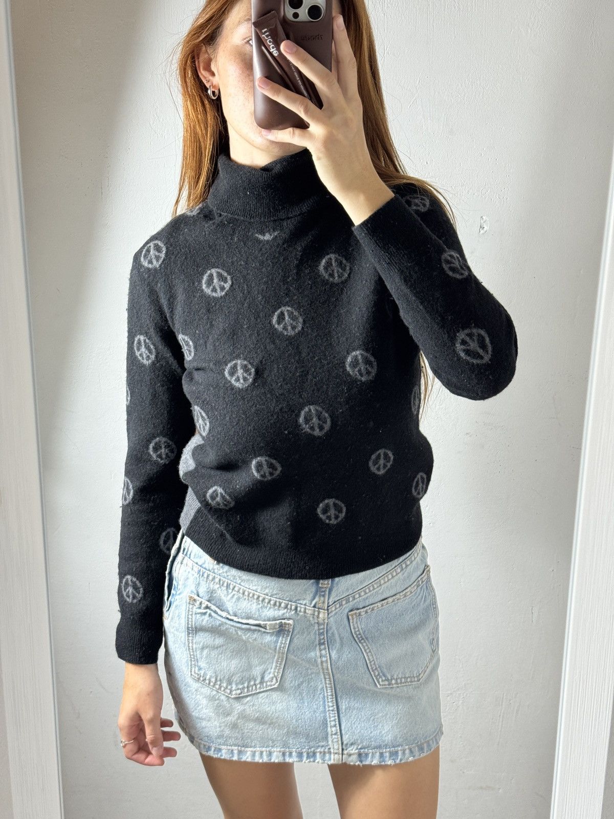 Love Moschino VINTAGE MOSCHINO 2000s PEACE PRINTED WOOL SWEATER Size S / US 4 / IT 40 - 3 Thumbnail