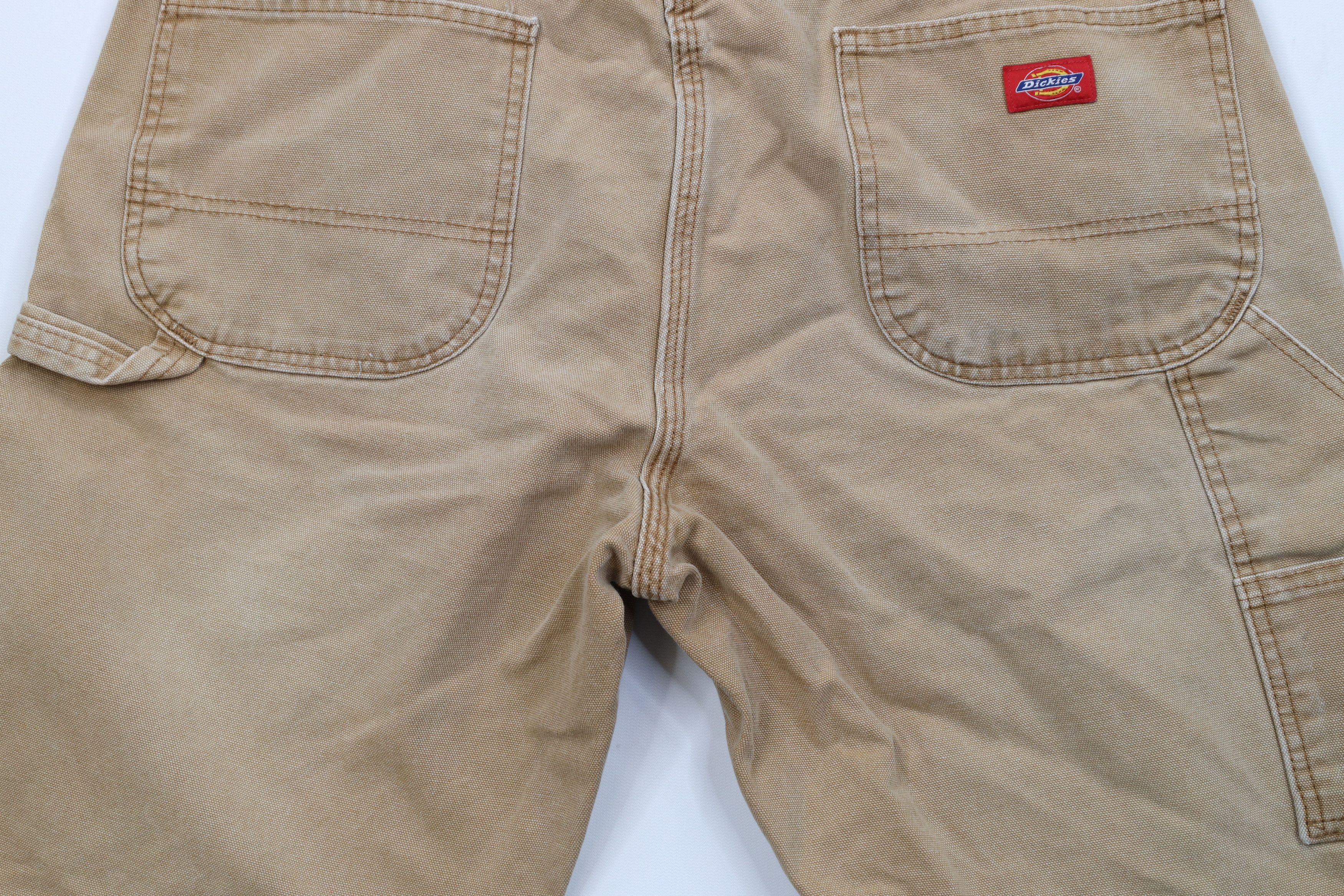 Dickies Vintage 90s Y2K Dickies Dungaree Workwear Shorts Brown Size US 36 / EU 52 - 12 Thumbnail