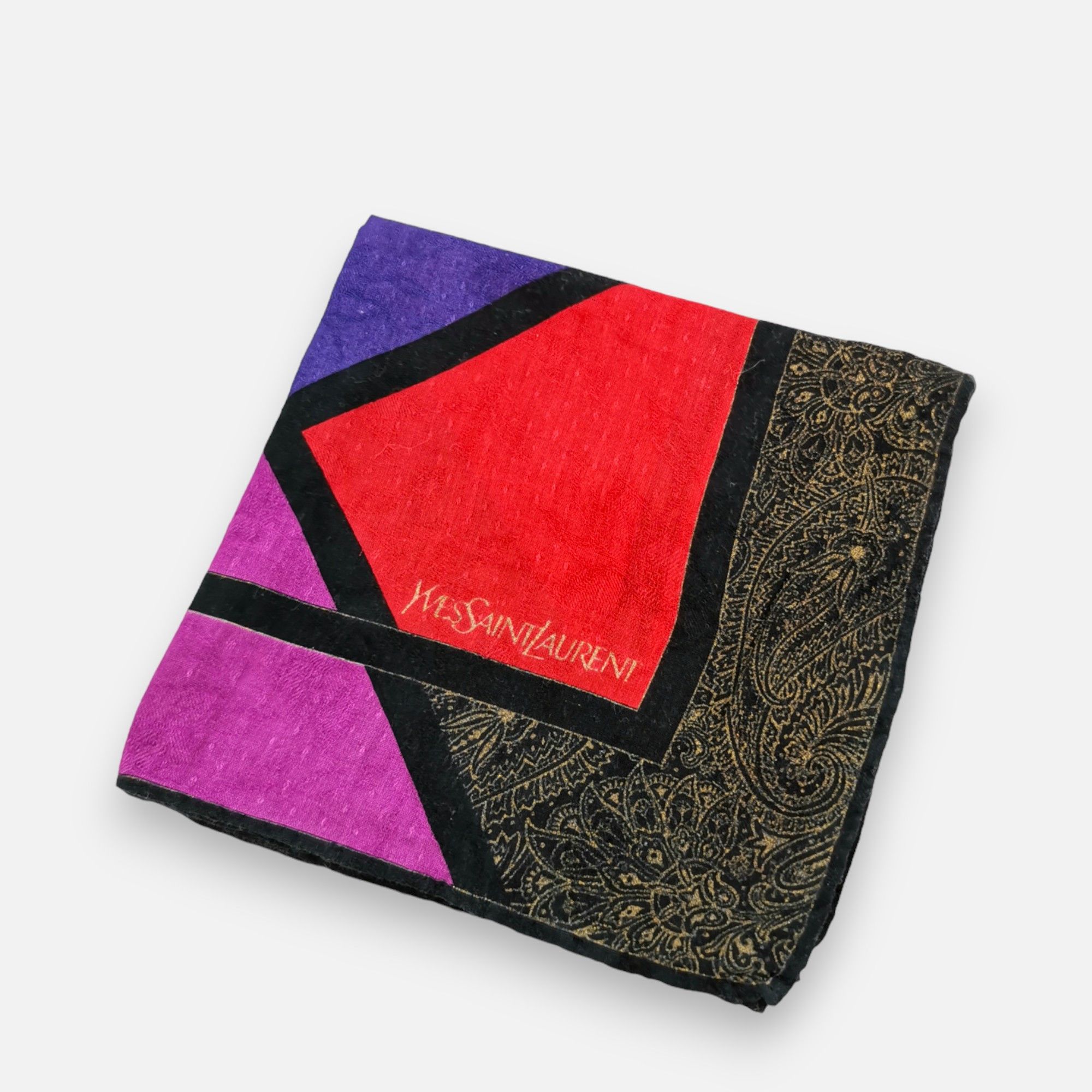 Japanese Brand Vintage Yves Saint Laurent Handkerchief Pocketsquare Bandana Size ONE SIZE - 2 Thumbnail