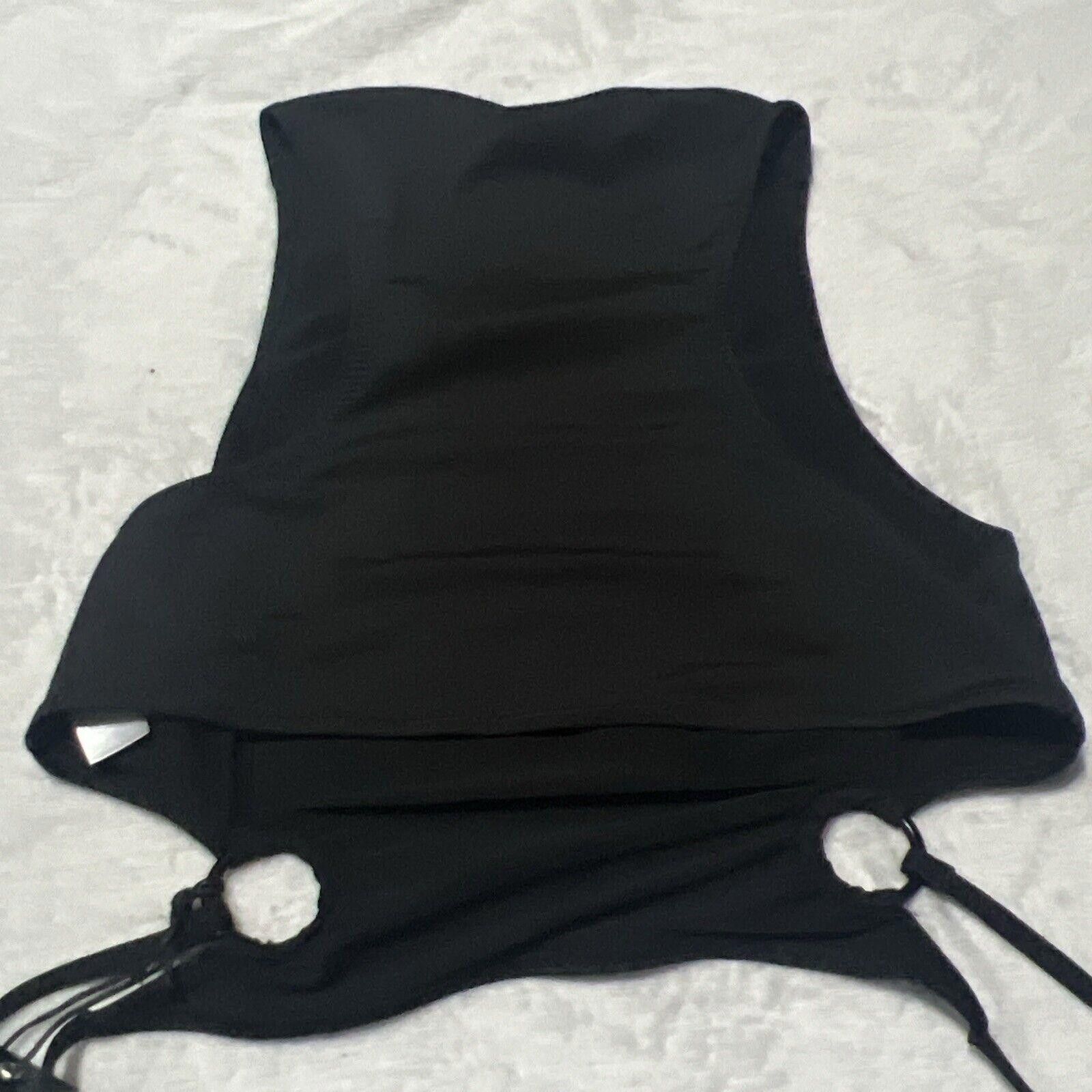 Designer Club Exx Dolls Kill Women's O Ring Wrap Tie Crop Tank Black Size M / US 6-8 / IT 42-44 - 5 Thumbnail