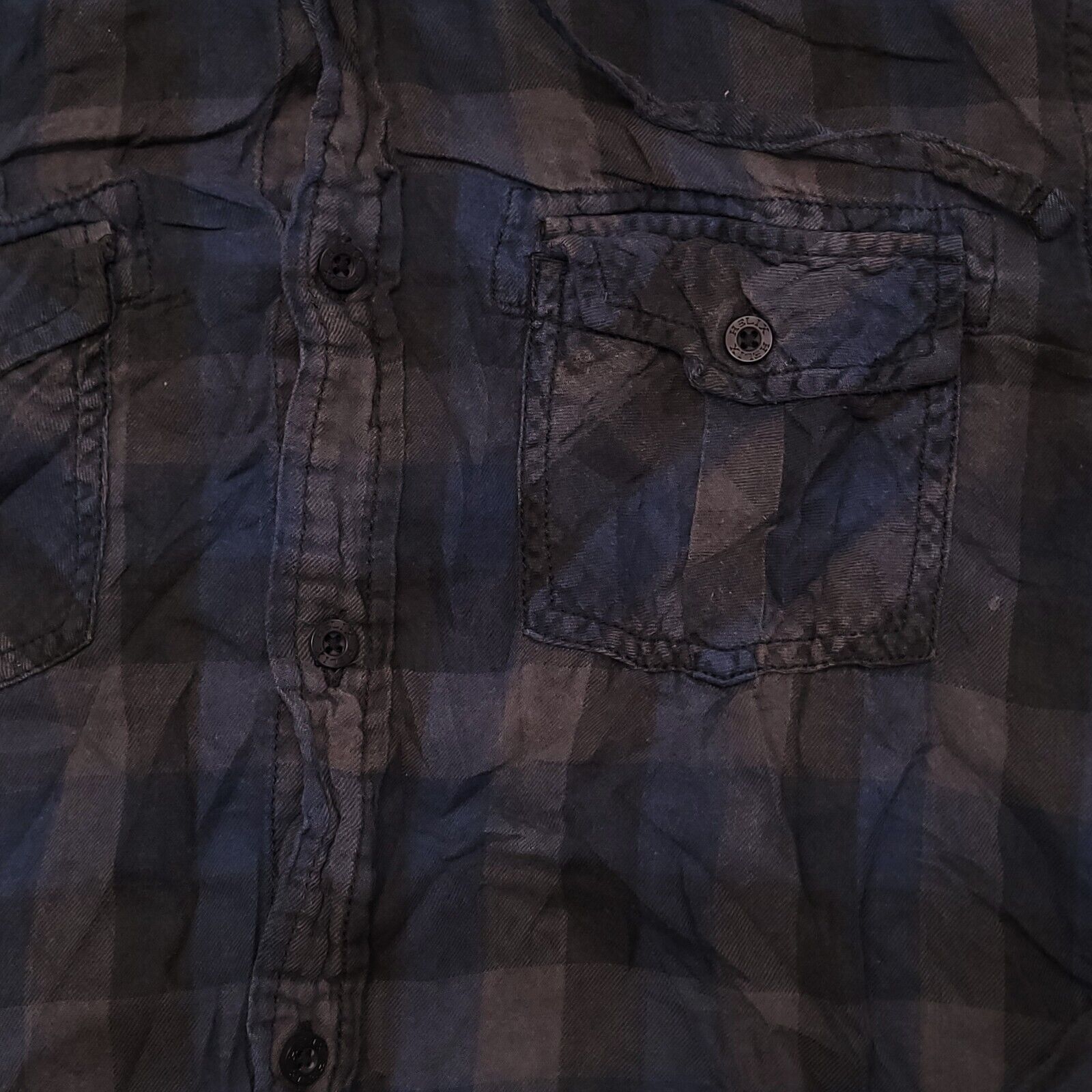 Helix Helix Casual Button Up Hoodie Mens Size Medium M Blue Plaid Size US M / EU 48-50 / 2 - 4 Thumbnail