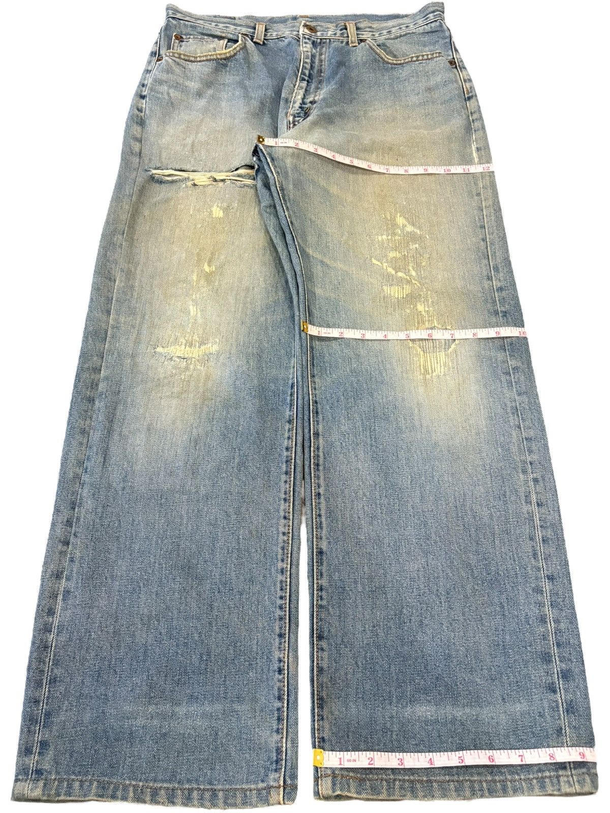 JNCO Vintage Japanese Brand Mud Wash Distressed Baggy Jeans Size US 33 - 13 Thumbnail