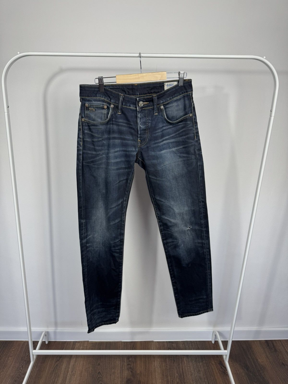 G-Star G Star Raw 3301 Low Tapered Jeans W30 L32 Denim Pants Men Size US 30 / EU 46 - 7 Thumbnail