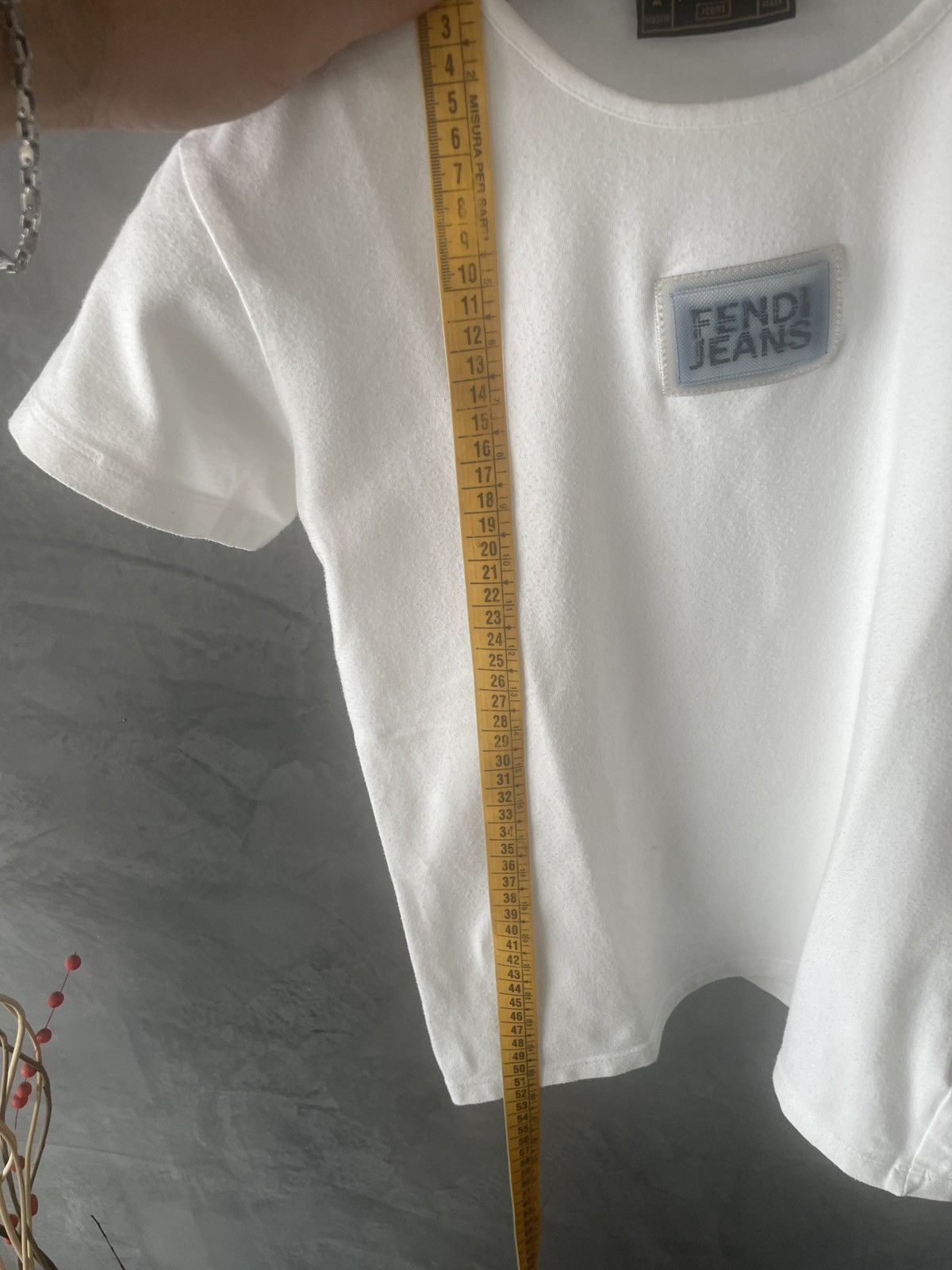 Fendi Rare 90s Fendi Jeans Logo Patch Tee – Vintage Archive Piece Size S / US 4 / IT 40 - 7 Thumbnail