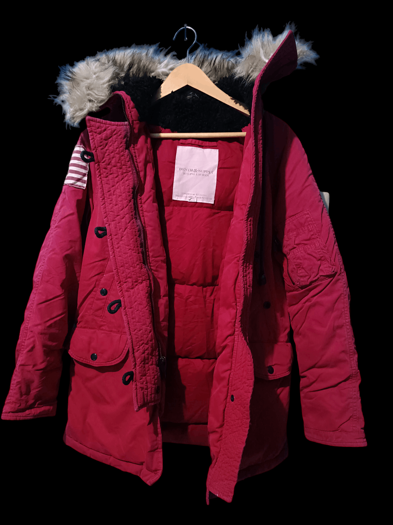 Denim & Supply Ralph Lauren × Polo Ralph Lauren Denim and Supply Womens Small Red Parka Jacket Size S / US 4 / IT 40 - 2 Thumbnail