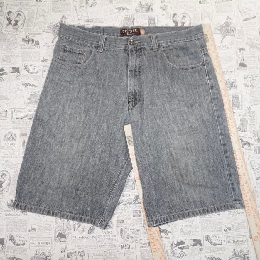 Vintage 38 - Vintage / Y2K 212 NYC denim baggy 00s denim gray jorts Size US 38 / EU 54 - 4 Thumbnail