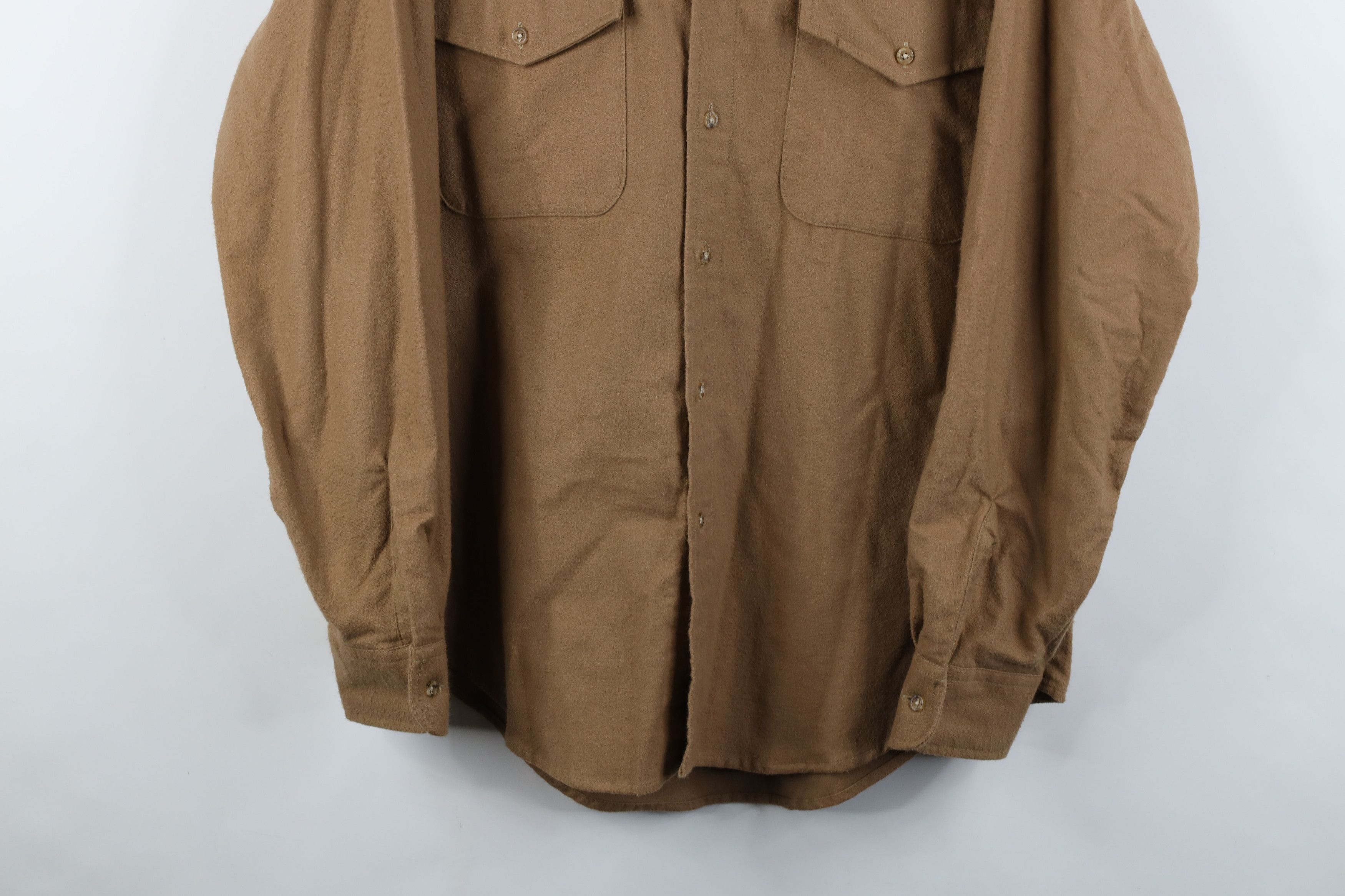 Vintage Vintage 90s Streetwear Chamois Cloth Button Shirt Brown Size US M / EU 48-50 / 2 - 3 Thumbnail