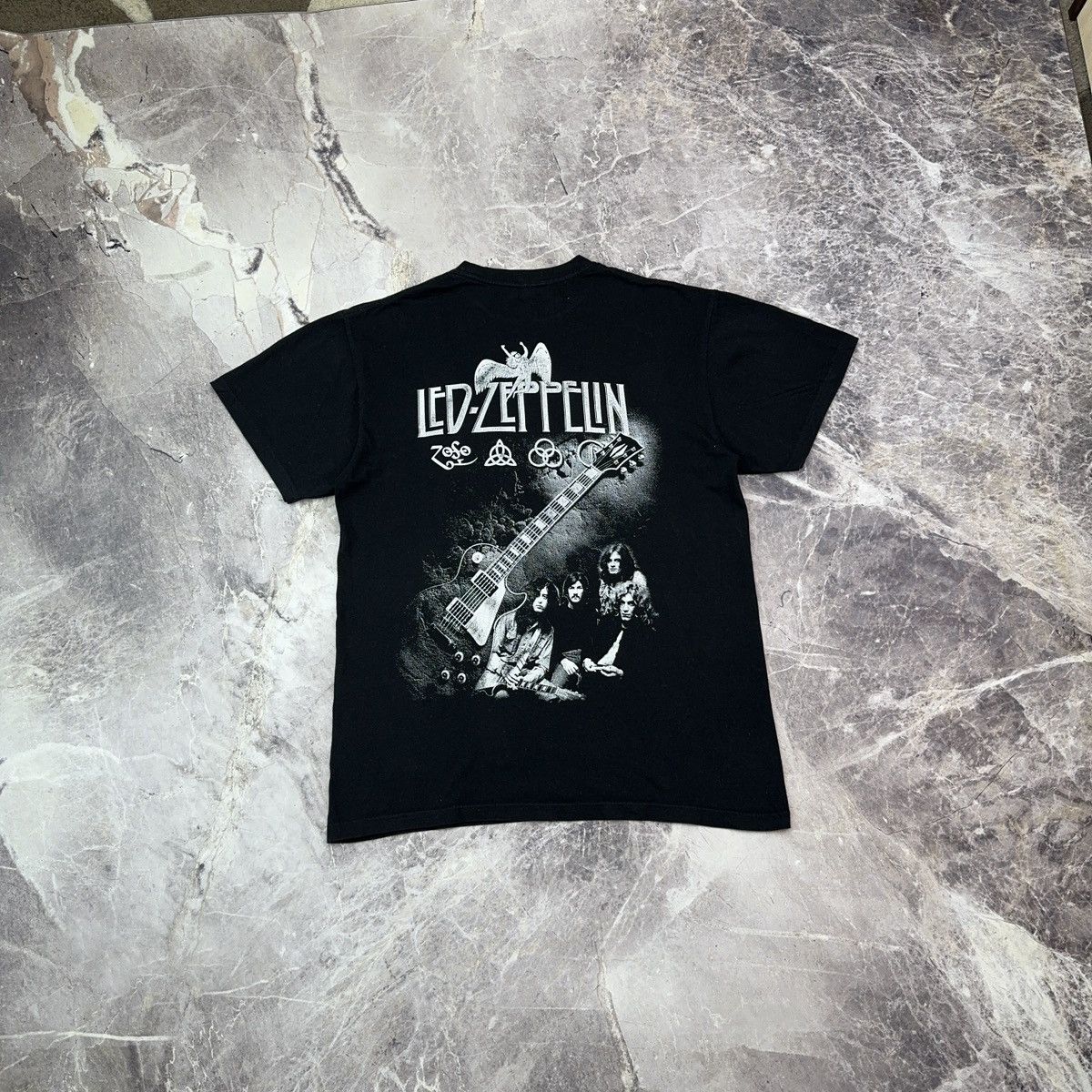 Band Tees × Led Zeppelin Vintage 00s Led Zeppelin T shirt Big Logo Zoso Rock Merch M Size US M / EU 48-50 / 2 - 2 Thumbnail