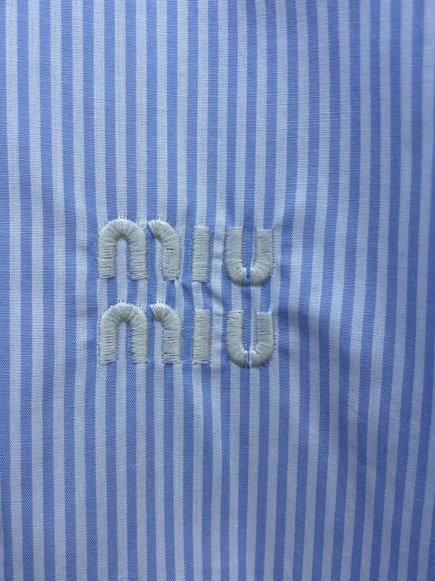 Miu Miu MIU MIU Women's Lace Panel Vertical Stripe Shirt 38 Size XS / US 0-2 / IT 36-38 - 4 Thumbnail
