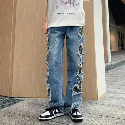 Hypebeast Stacked Ripped Jeans Size US 32 / EU 48 - 4 Thumbnail