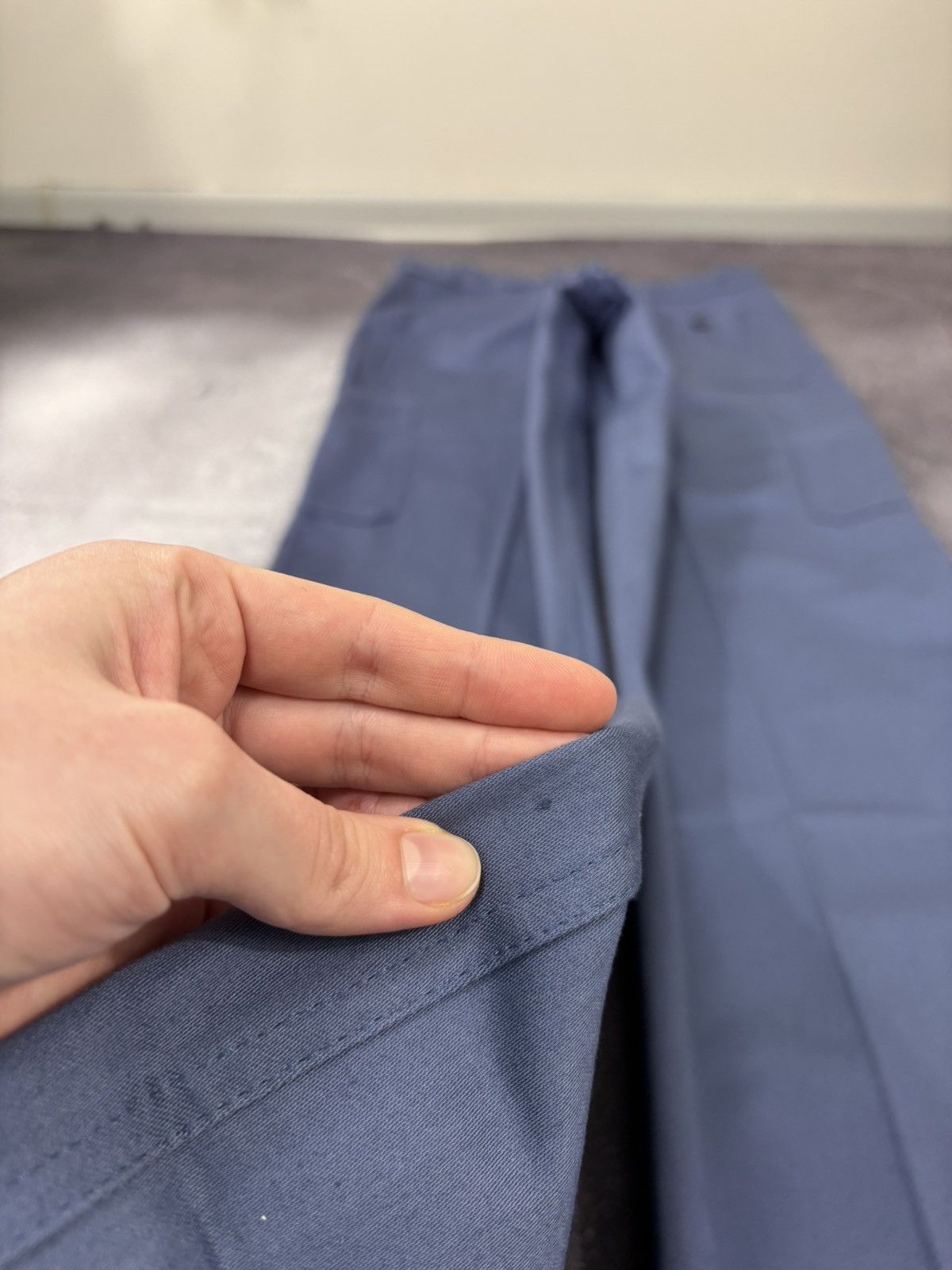 Other Vintage 1970s French Workwear Zimco Slate Blue Utility Pants Size US 34 / EU 50 - 17 Thumbnail