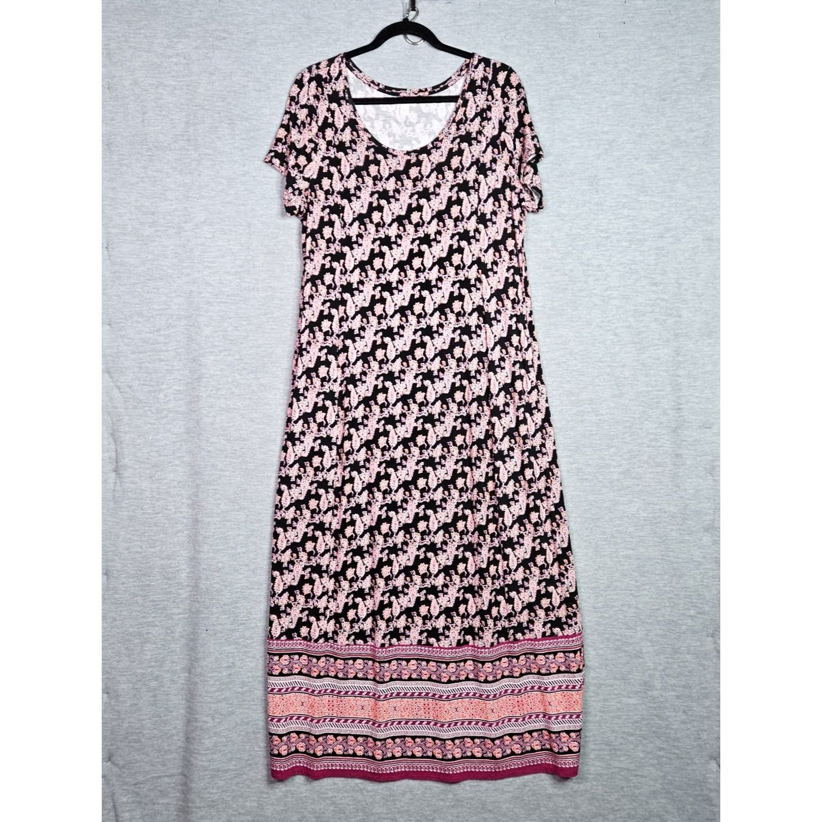 J. Jill J Jill Women's M Floral Print Dress Short Sleeve Casual Pockets Size 32" / US 10 / IT 46 - 2 Thumbnail