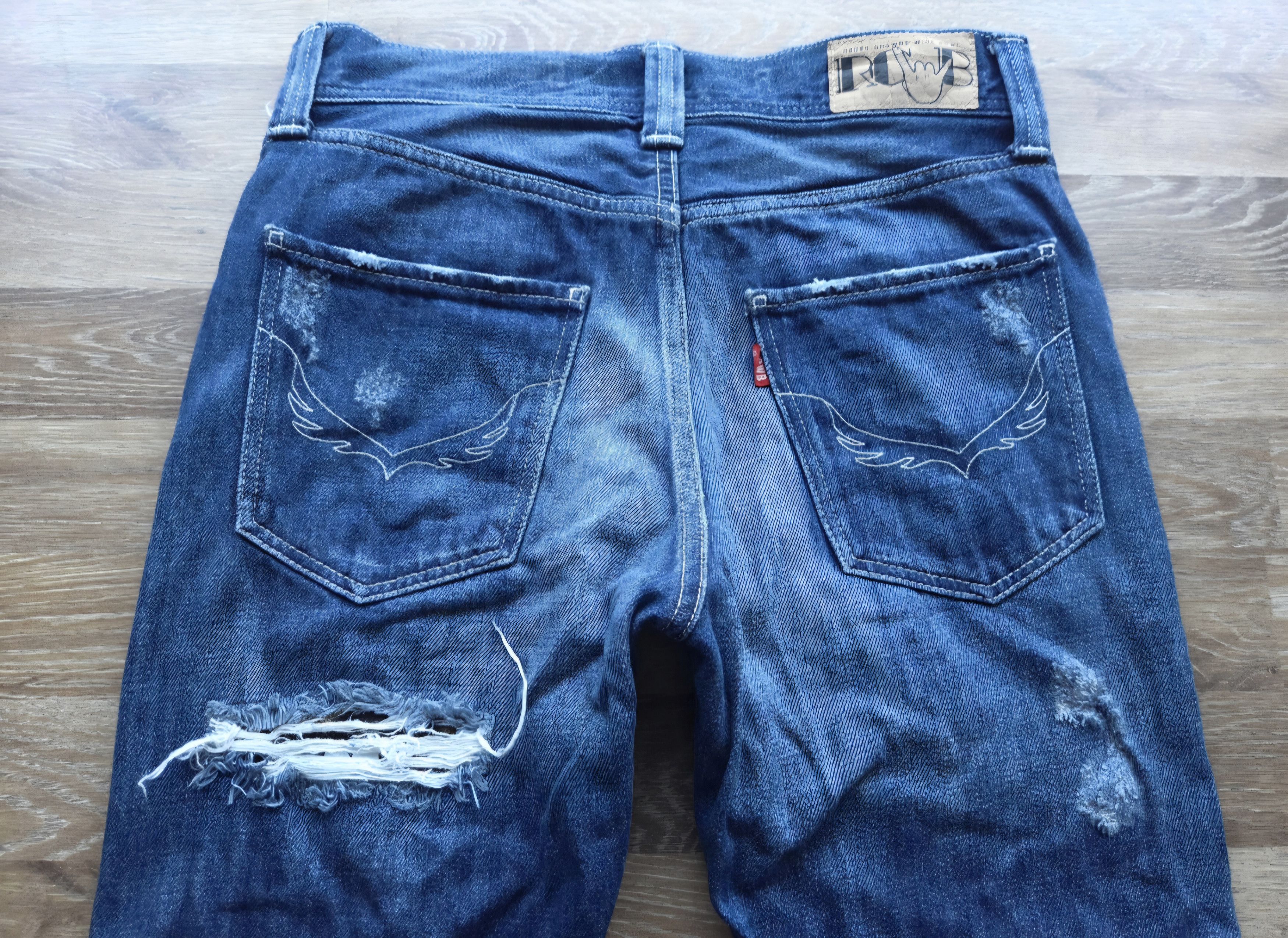 Japanese Brand Distressed Ripped Off RCWB Rodeo Crowns Red Selvedge Denim Size US 30 / EU 46 - 8 Thumbnail