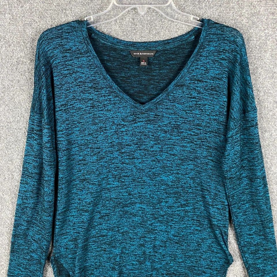 Rock & Republic Rock & Republic Top Women's Small Long Sleeve V-Neck Rayon S Size S / US 4 / IT 40 - 2 Thumbnail