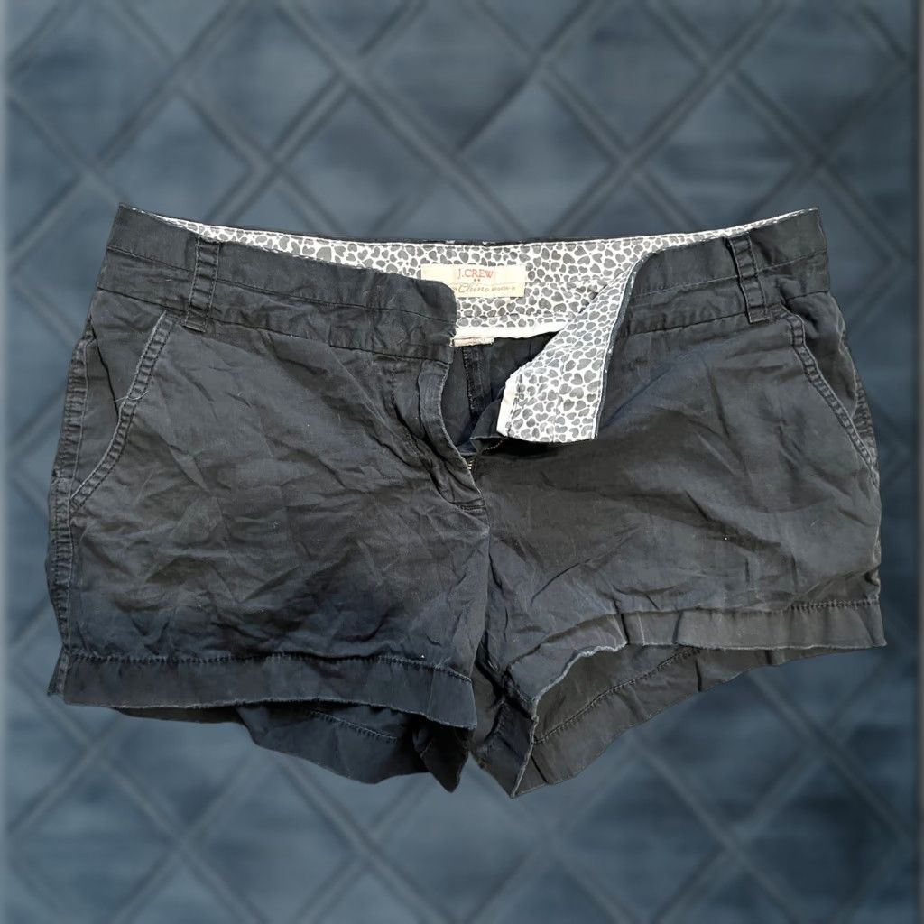 J.Crew J.CREW Classic Twill Chino Shorts Women Black Solid Size 10, City Fit, 5 Inseam, Flat Front, Belt Loops, 100% Cotton, Machine Washable Size 32" / US 10 / IT 46 - 1 Thumbnail