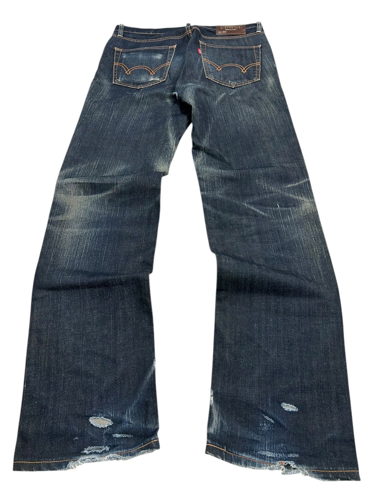 Edwin × Hysteric Glamour × Japanese Brand Edwin Japan 503 Regular Creased Line Whiskers Washed Size US 34 / EU 50 - 2 Thumbnail