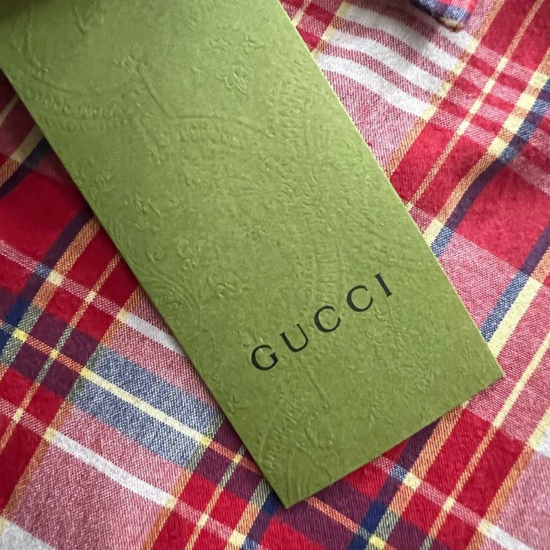 Gucci Gucci Animal embroidered plaid shirt 2501-Nextarrow Size US S / EU 44-46 / 1 - 6 Thumbnail
