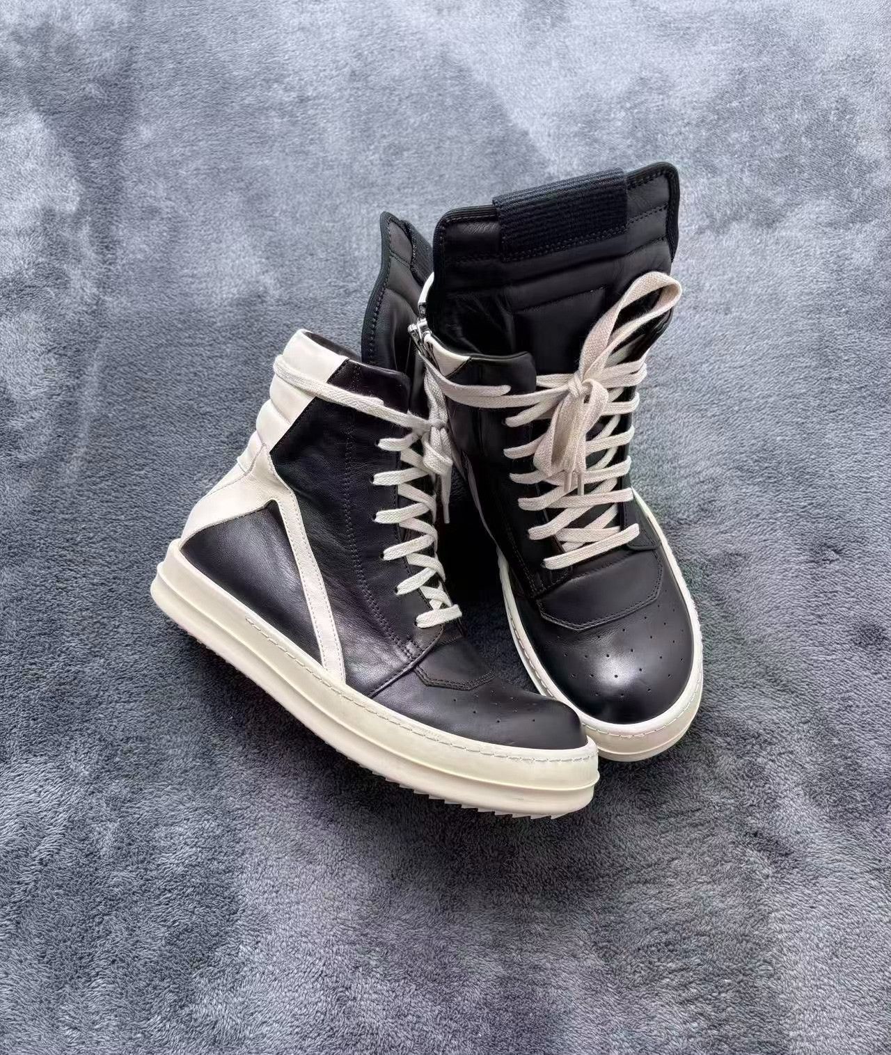 Rick Owens Rick Owens Leather Black Hitop Sneakers 36 Women Size US 6 / IT 36 - 1 Thumbnail